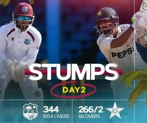 West Indies Reach 334, Chase Stars in Pakistan Test West Indies Reach 334, Chase Stars in Pakistan Test